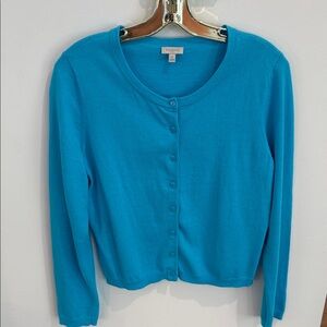 NWOT Talbots Classic Turquoise Cardigan